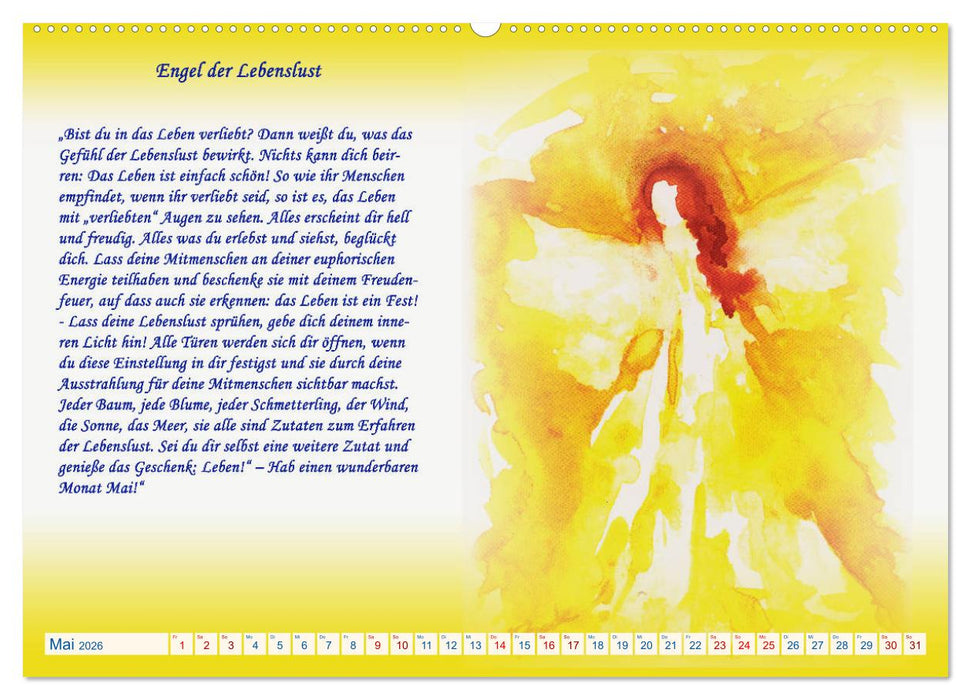 Engelbilder mit Botschaften für die Seele (CALVENDO Premium Wandkalender 2026)