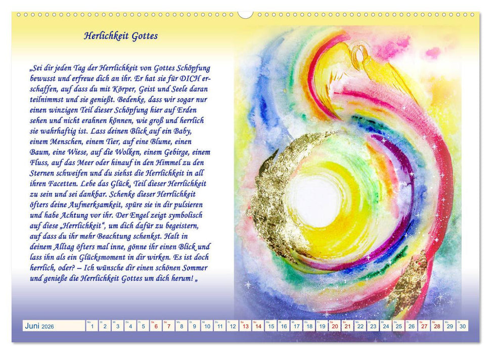 Engelbilder mit Botschaften für die Seele (CALVENDO Premium Wandkalender 2026)