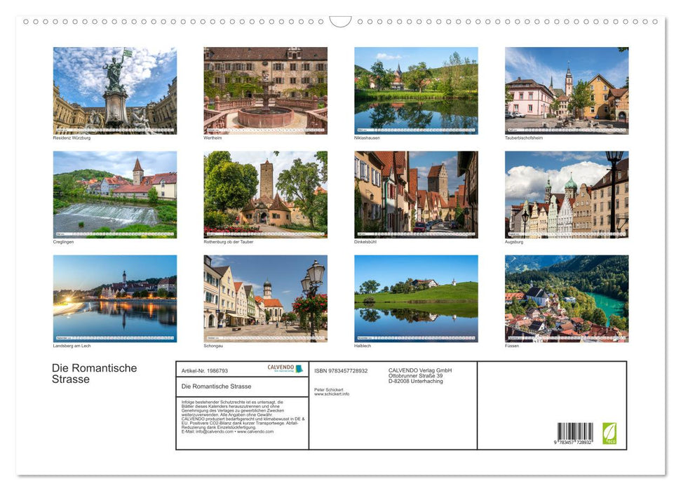 Die Romantische Strasse (CALVENDO Wandkalender 2026)