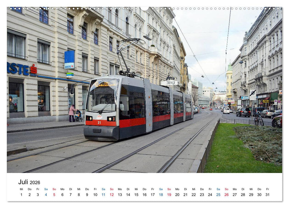 Mit der Bim durch Wien - Die Wiener Straßenbahn (CALVENDO Premium Wandkalender 2026)