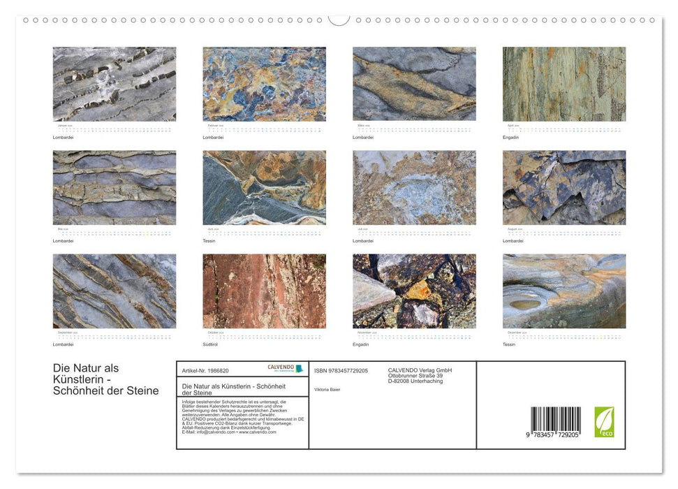 Die Natur als Künstlerin - Schönheit der Steine (CALVENDO Premium Wandkalender 2026)