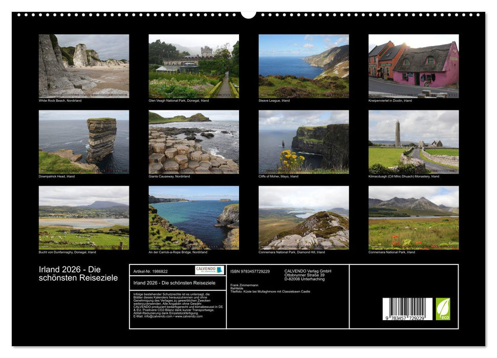Irland 2026 - Die schönsten Reiseziele (CALVENDO Premium Wandkalender 2026)