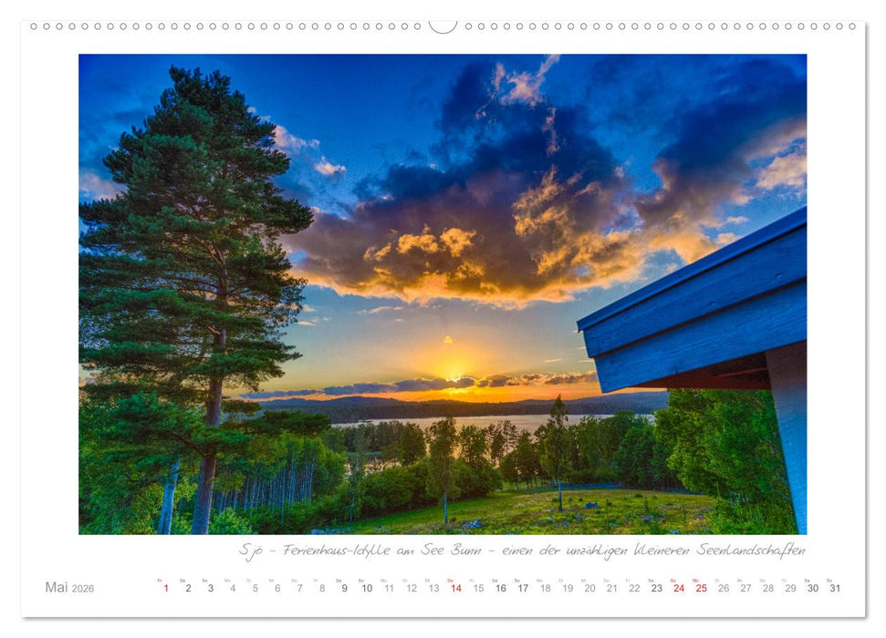 Sehnsucht Schweden - Elche, Natur und Urlaubsträume (CALVENDO Premium Wandkalender 2026)