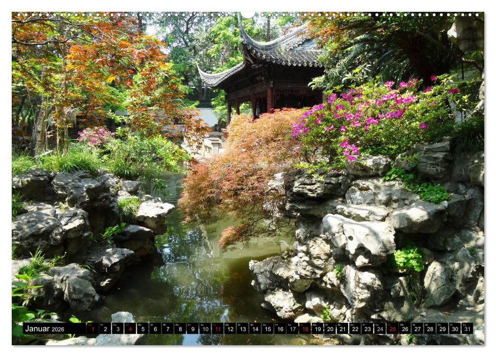 Im chinesischen Garten (CALVENDO Premium Wandkalender 2026)