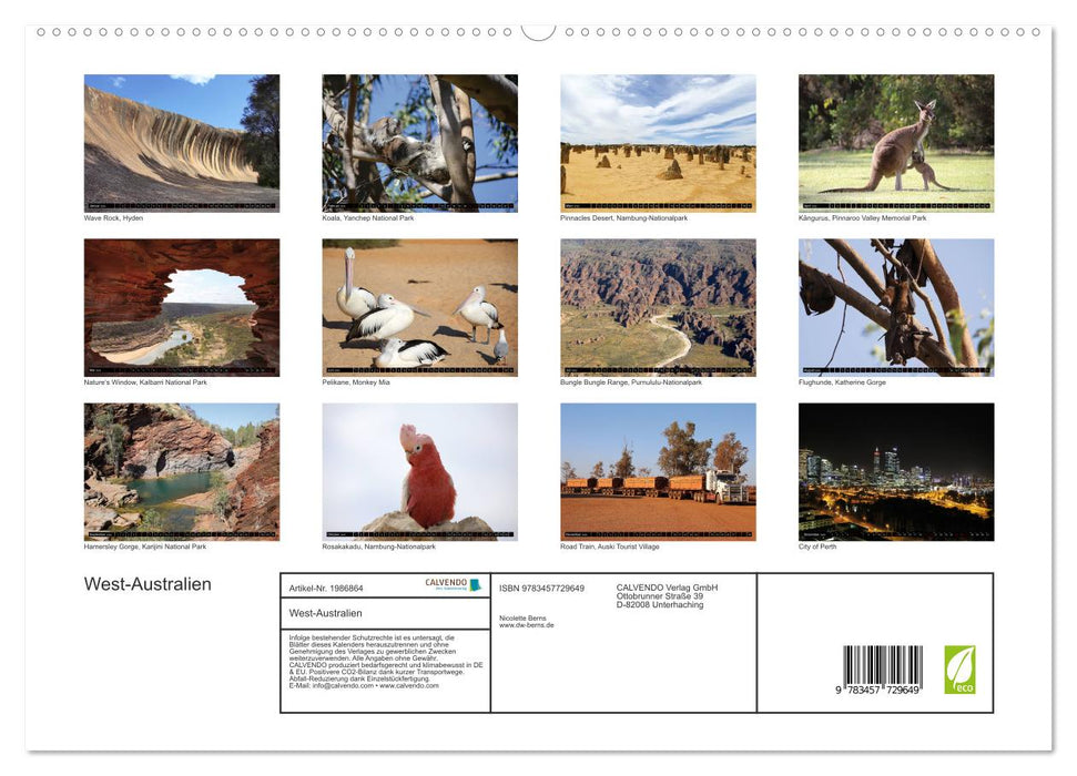 West-Australien (CALVENDO Premium Wandkalender 2026)