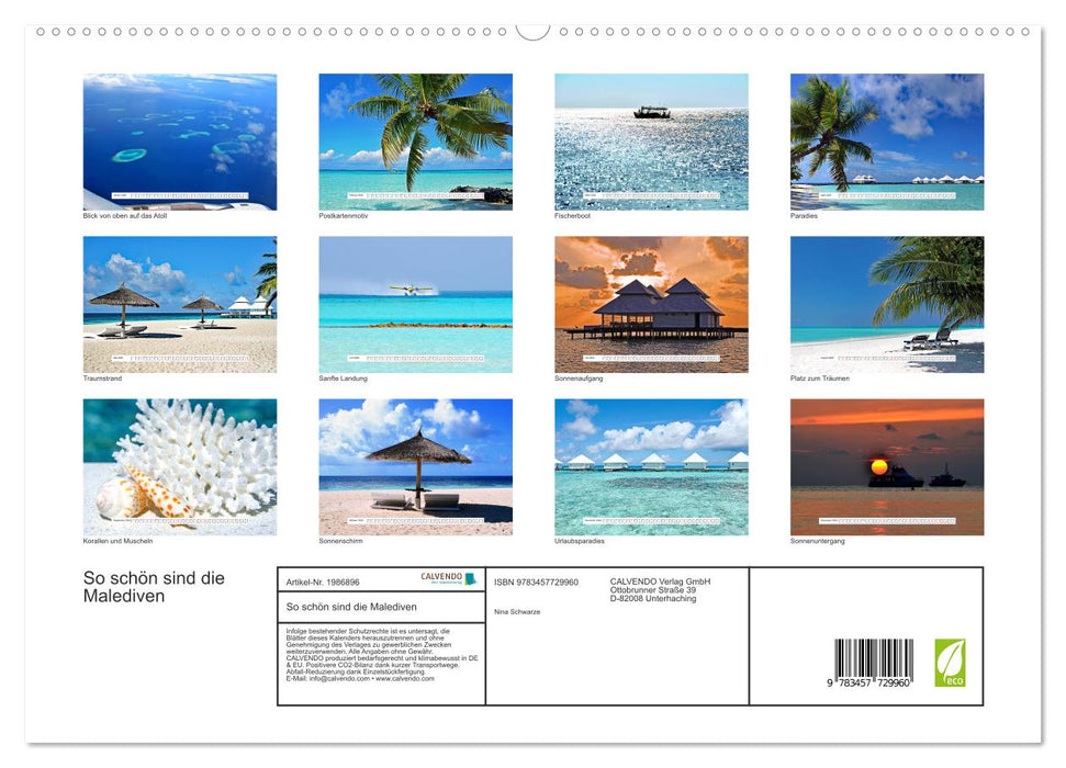 So schön sind die Malediven (CALVENDO Premium Wandkalender 2026)