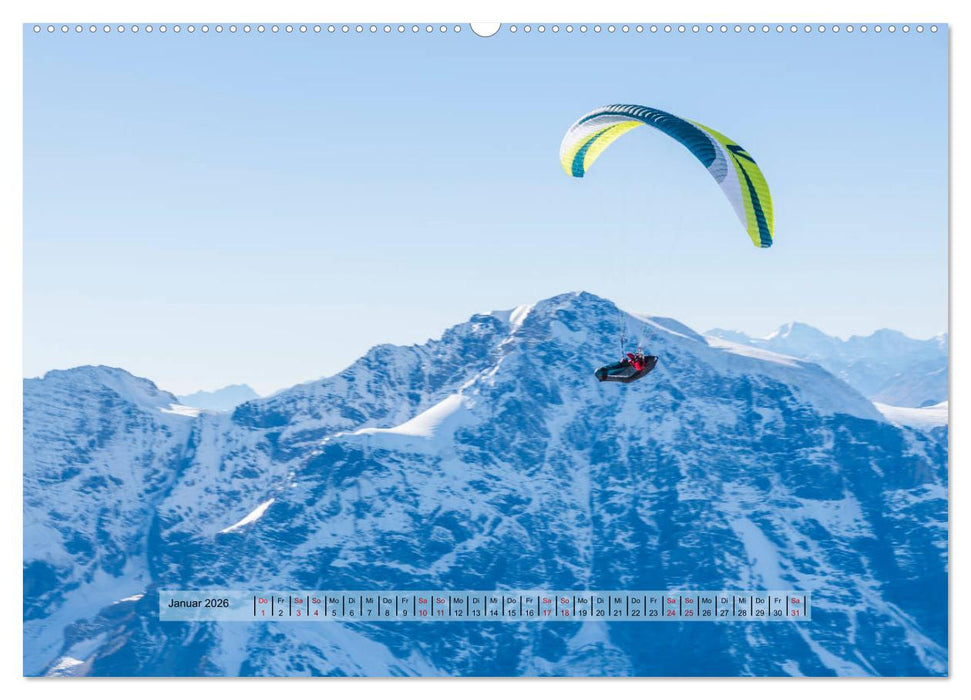 Paragliding - lautloses Schweben (CALVENDO Premium Wandkalender 2026)