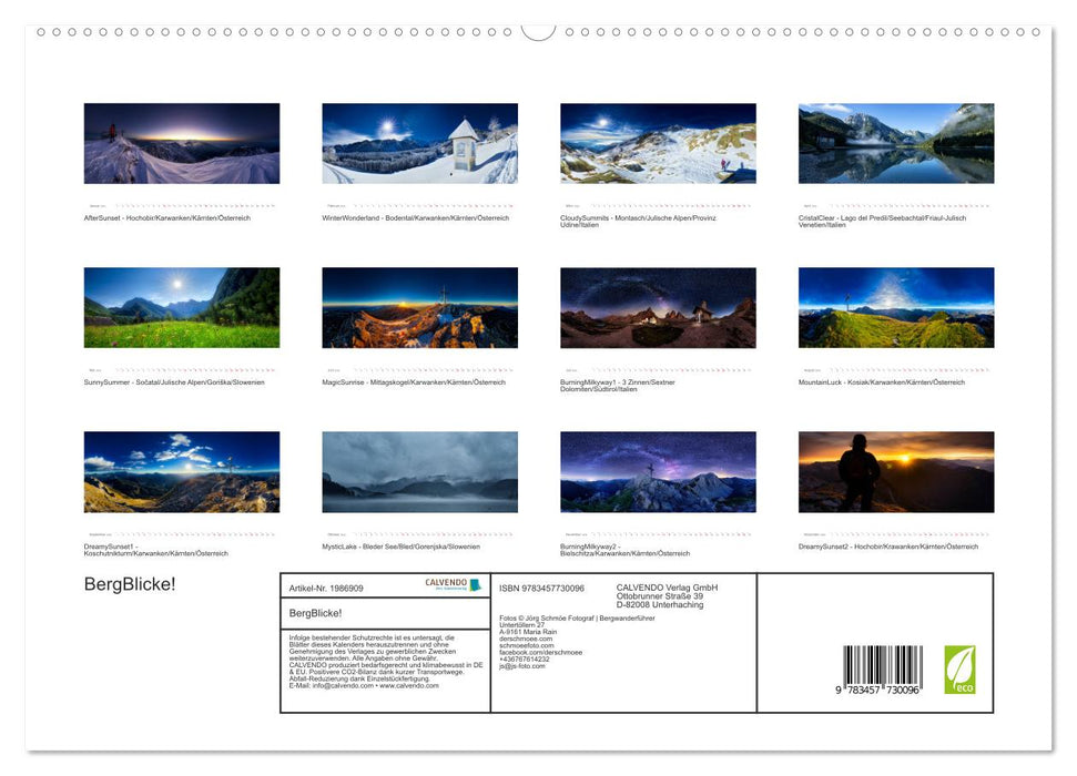 BergBlicke! (CALVENDO Premium Wandkalender 2026)