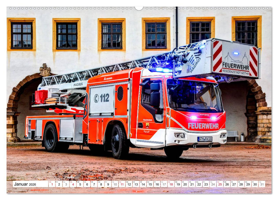 Feuerwehrfahrzeuge (CALVENDO Premium Wandkalender 2026)