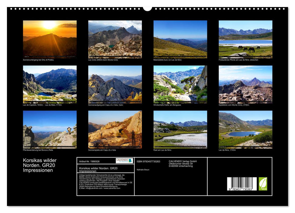 Korsikas wilder Norden. GR20 Impressionen (CALVENDO Premium Wandkalender 2026)