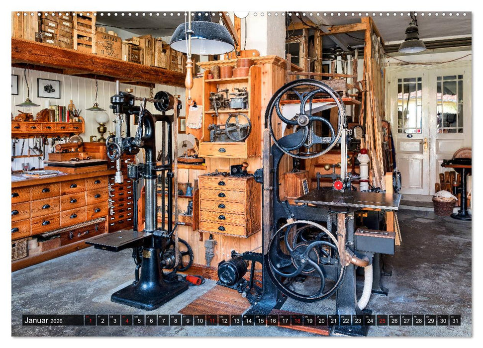 Traditionelles Handwerk, Werkstätten und Werkbänke im Focus (CALVENDO Wandkalender 2026)