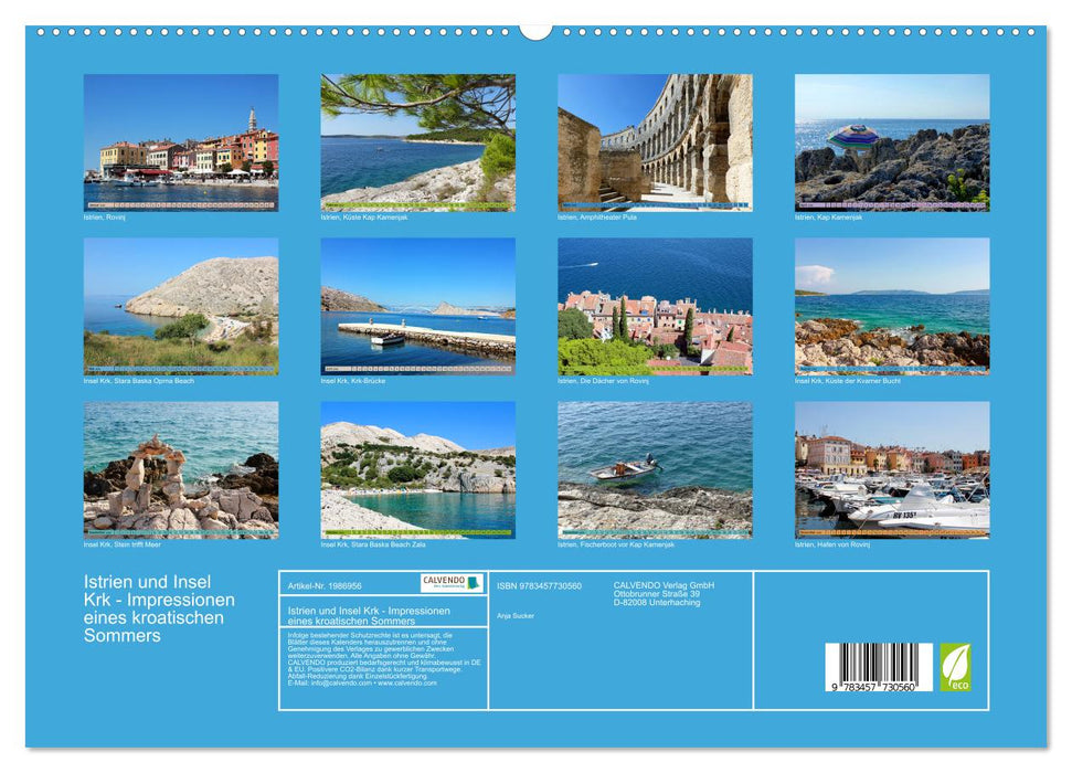 Istrien und Insel Krk - Impressionen eines kroatischen Sommers (CALVENDO Premium Wandkalender 2026)