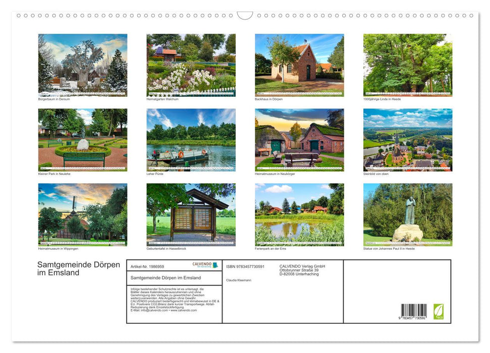 Samtgemeinde Dörpen im Emsland (CALVENDO Wandkalender 2026)