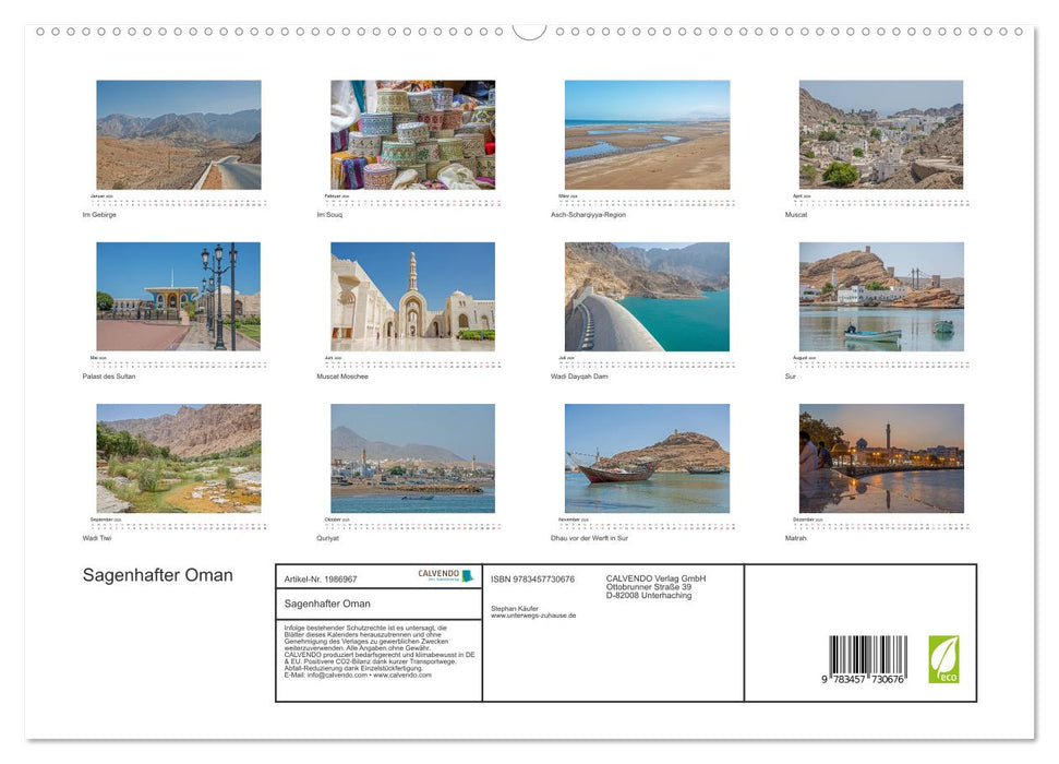 Sagenhafter Oman (CALVENDO Premium Wandkalender 2026)