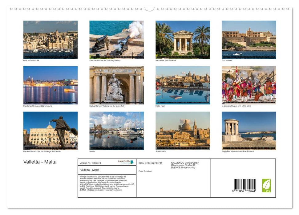Valletta - Malta (CALVENDO Premium Wandkalender 2026)