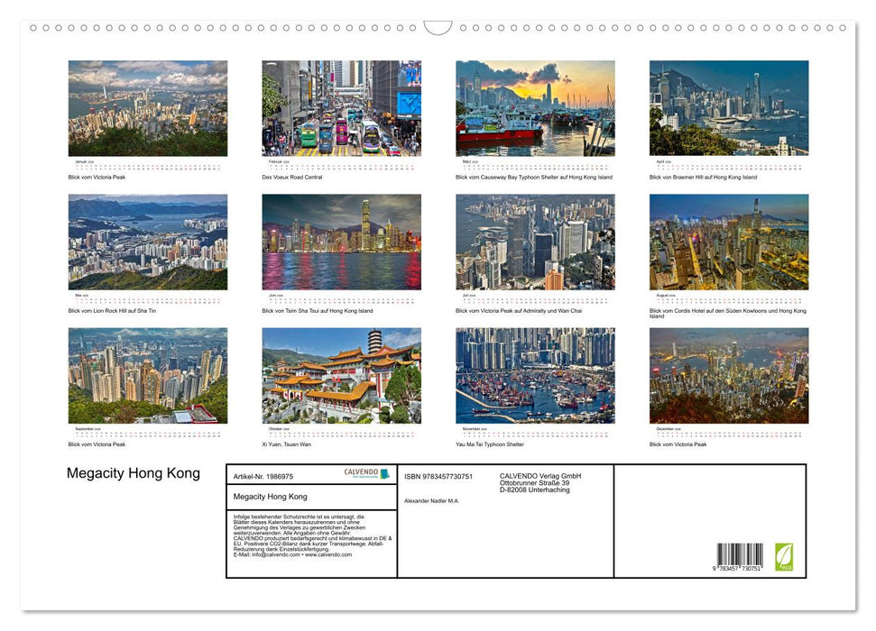 Megacity Hong Kong (CALVENDO Wandkalender 2026)