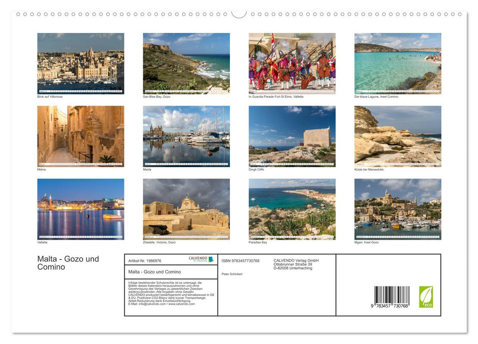Malta - Gozo und Comino (CALVENDO Premium Wandkalender 2026)