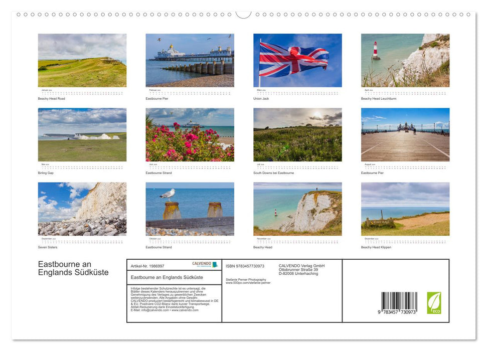 Eastbourne an Englands Südküste (CALVENDO Premium Wandkalender 2026)