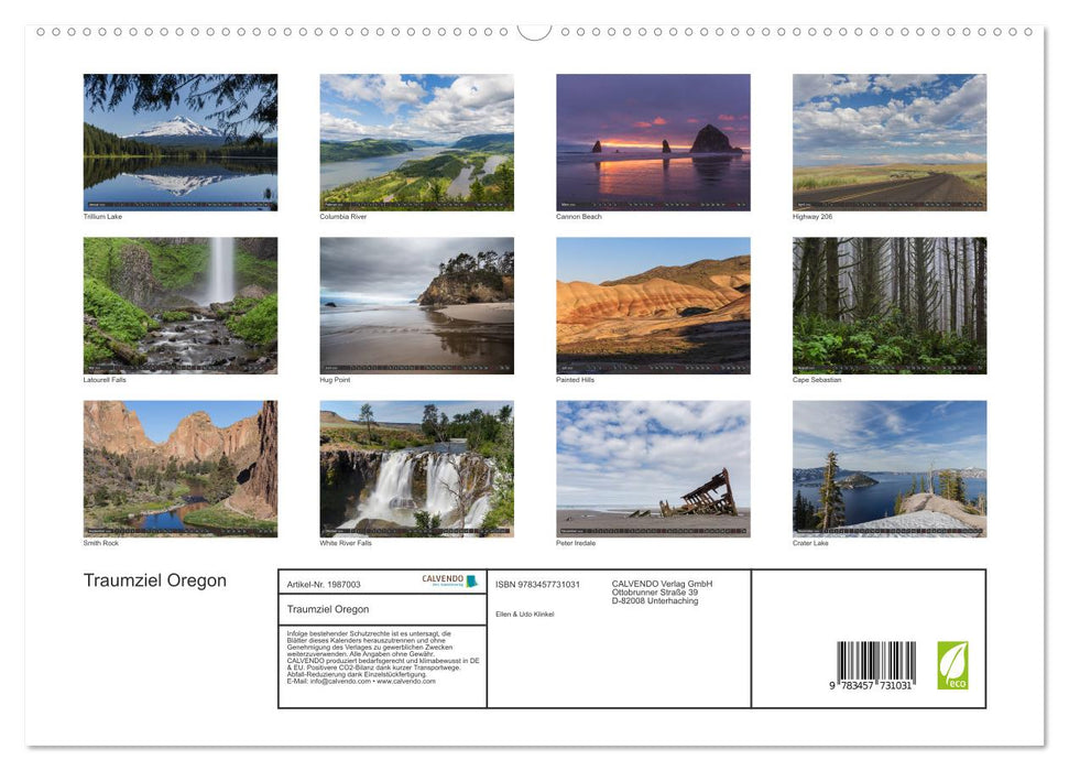 Traumziel Oregon (CALVENDO Premium Wandkalender 2026)