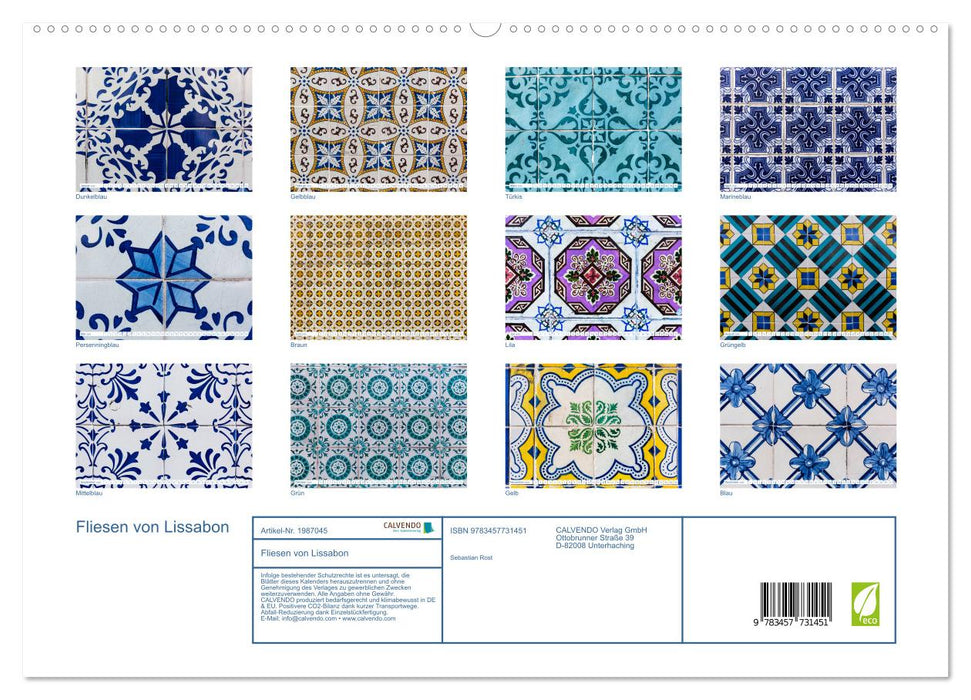 Fliesen von Lissabon (CALVENDO Premium Wandkalender 2026)