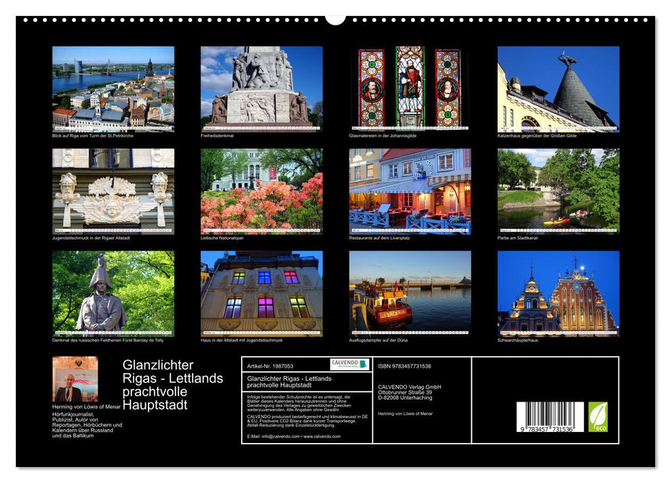 Glanzlichter Rigas - Lettlands prachtvolle Hauptstadt (CALVENDO Premium Wandkalender 2026)
