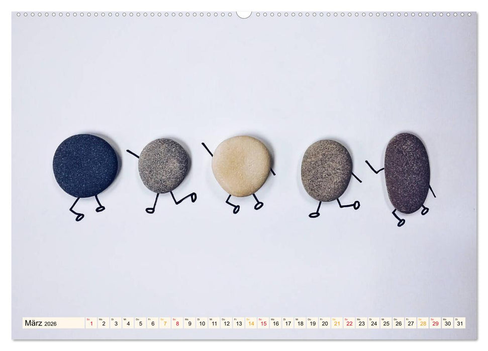 Bezaubernde Steine - Kieselkunst (CALVENDO Wandkalender 2026)