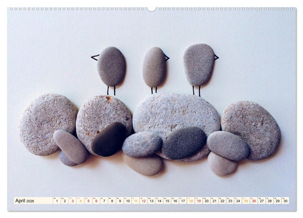 Bezaubernde Steine - Kieselkunst (CALVENDO Wandkalender 2026)