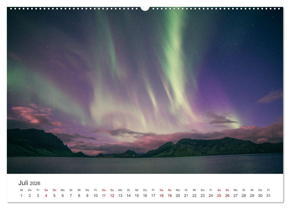 Polarlichter - Einzigartige Himmelsphänomene im Norden (CALVENDO Premium Wandkalender 2026)