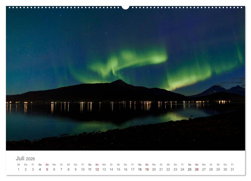 Nordlichter - Magische Nächte in Skandinavien (CALVENDO Premium Wandkalender 2026)