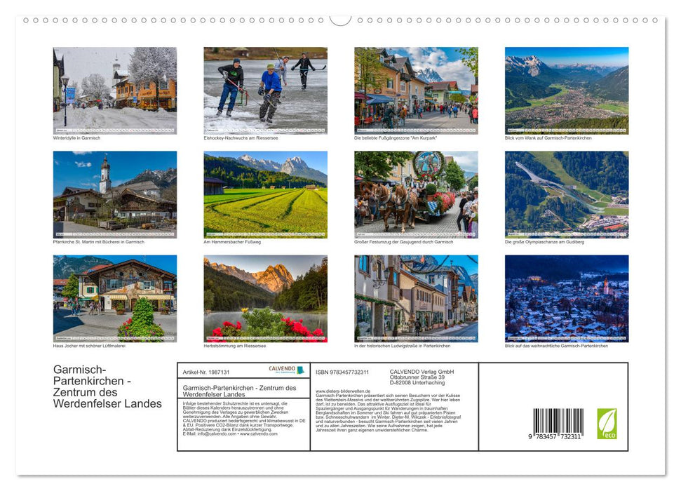 Garmisch-Partenkirchen - Zentrum des Werdenfelser Landes (CALVENDO Premium Wandkalender 2026)
