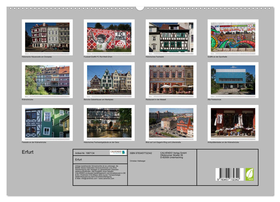 Erfurt (CALVENDO Premium Wandkalender 2026)