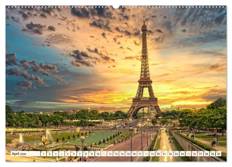 Eiffelturm - Ikone der Architektur (CALVENDO Wandkalender 2026)