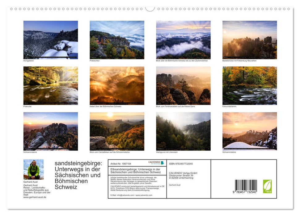 Elbsandsteingebirge: Unterwegs in der Sächsischen und Böhmischen Schweiz (CALVENDO Premium Wandkalender 2026)