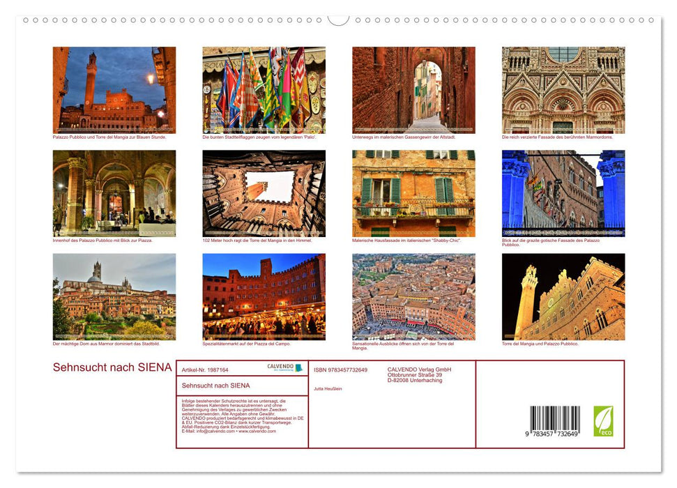 Sehnsucht nach SIENA (CALVENDO Premium Wandkalender 2026)