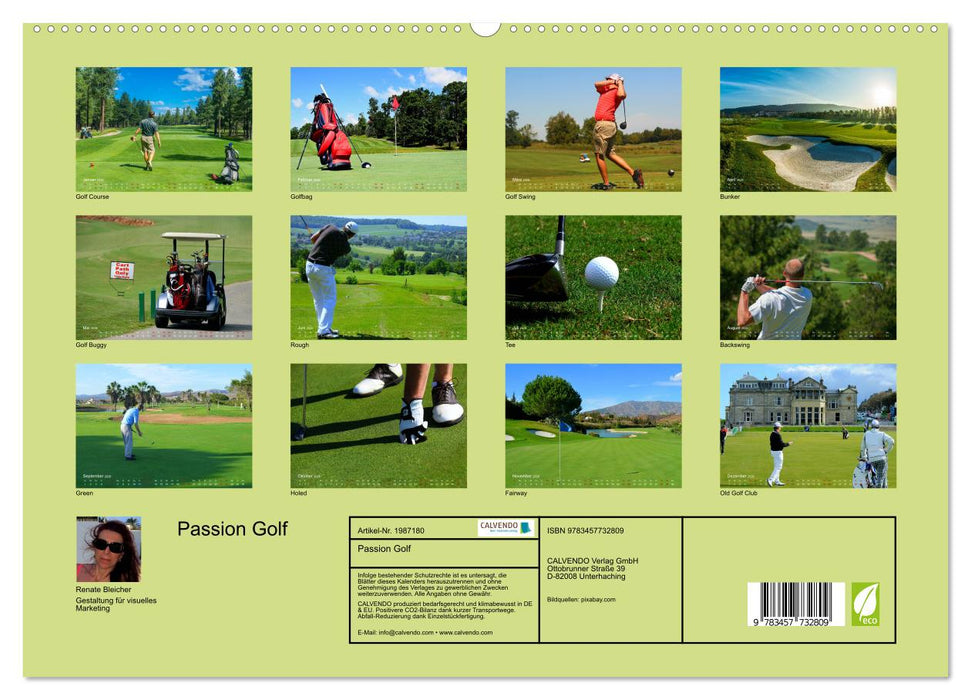 Passion Golf (CALVENDO Premium Wandkalender 2026)
