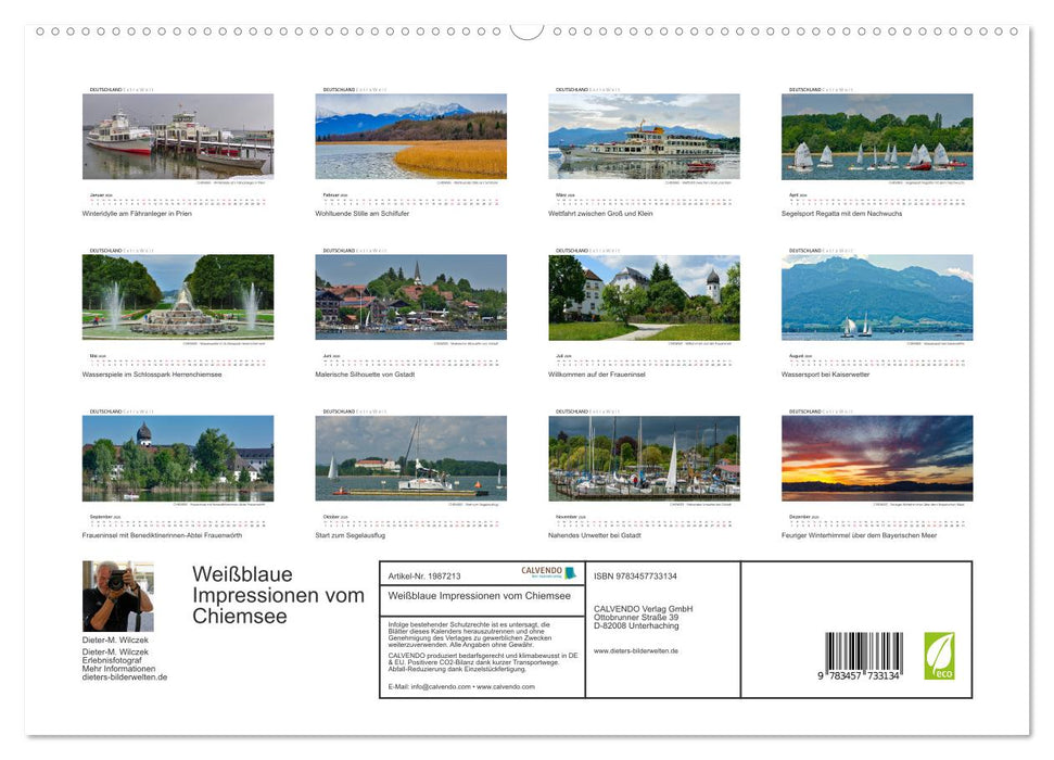 Weißblaue Impressionen vom Chiemsee (CALVENDO Premium Wandkalender 2026)