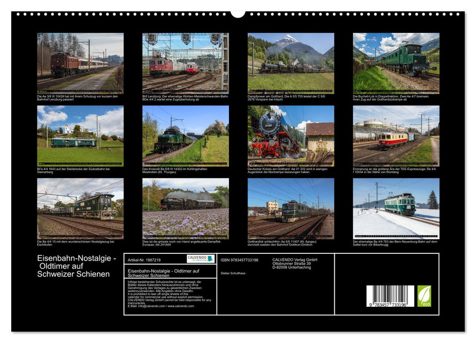 Eisenbahn-Nostalgie - Oldtimer auf Schweizer Schienen (CALVENDO Premium Wandkalender 2026)