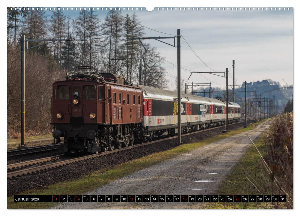 Eisenbahn-Nostalgie - Oldtimer auf Schweizer Schienen (CALVENDO Premium Wandkalender 2026)