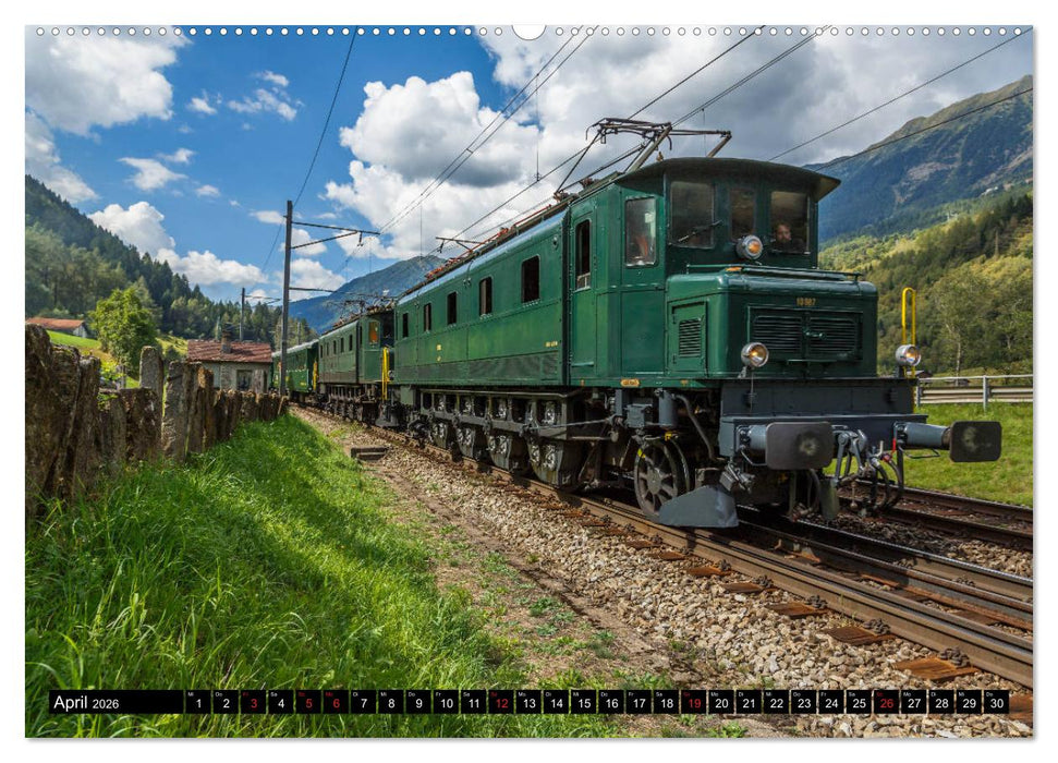 Eisenbahn-Nostalgie - Oldtimer auf Schweizer Schienen (CALVENDO Premium Wandkalender 2026)