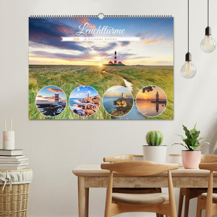 Leuchttürme - an Europas Küsten (CALVENDO Wandkalender 2026)