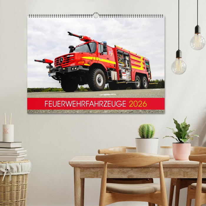 Feuerwehrfahrzeuge (CALVENDO Wandkalender 2026)
