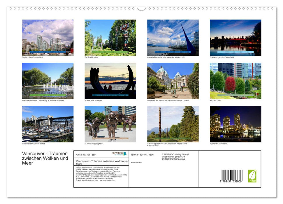 Vancouver - Träumen zwischen Wolken und Meer (CALVENDO Premium Wandkalender 2026)