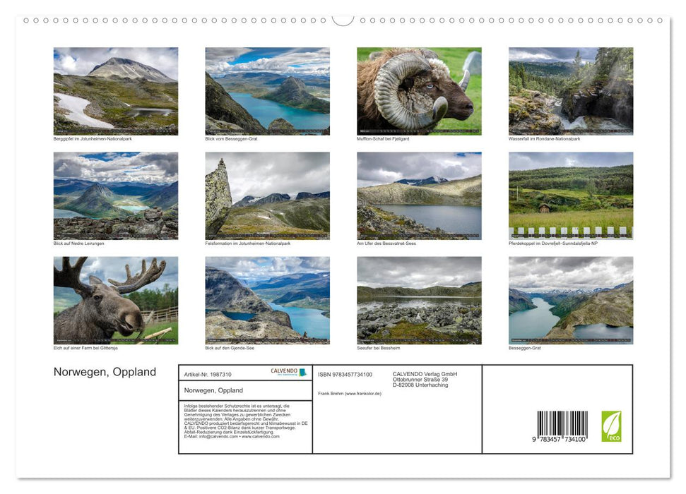 Norwegen, Oppland (CALVENDO Premium Wandkalender 2026)
