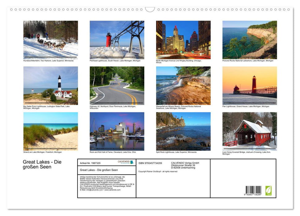 Great Lakes - Die großen Seen (CALVENDO Wandkalender 2026)