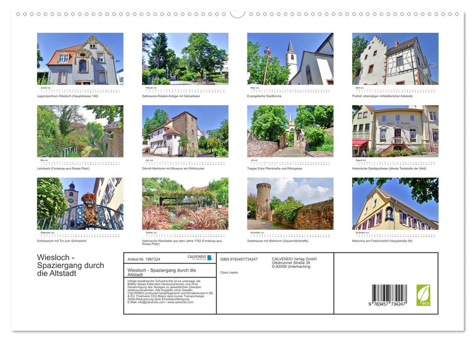 Wiesloch - Spaziergang durch die Altstadt (CALVENDO Premium Wandkalender 2026)