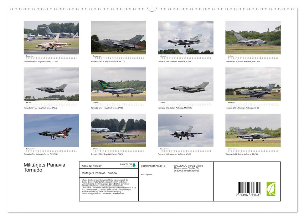 Militärjets Panavia Tornado (CALVENDO Premium Wandkalender 2026)