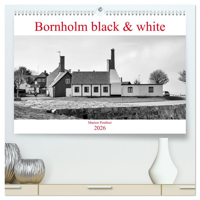 Bornholm black & white (CALVENDO Premium Wandkalender 2026)