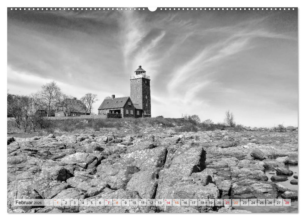 Bornholm black & white (CALVENDO Premium Wandkalender 2026)
