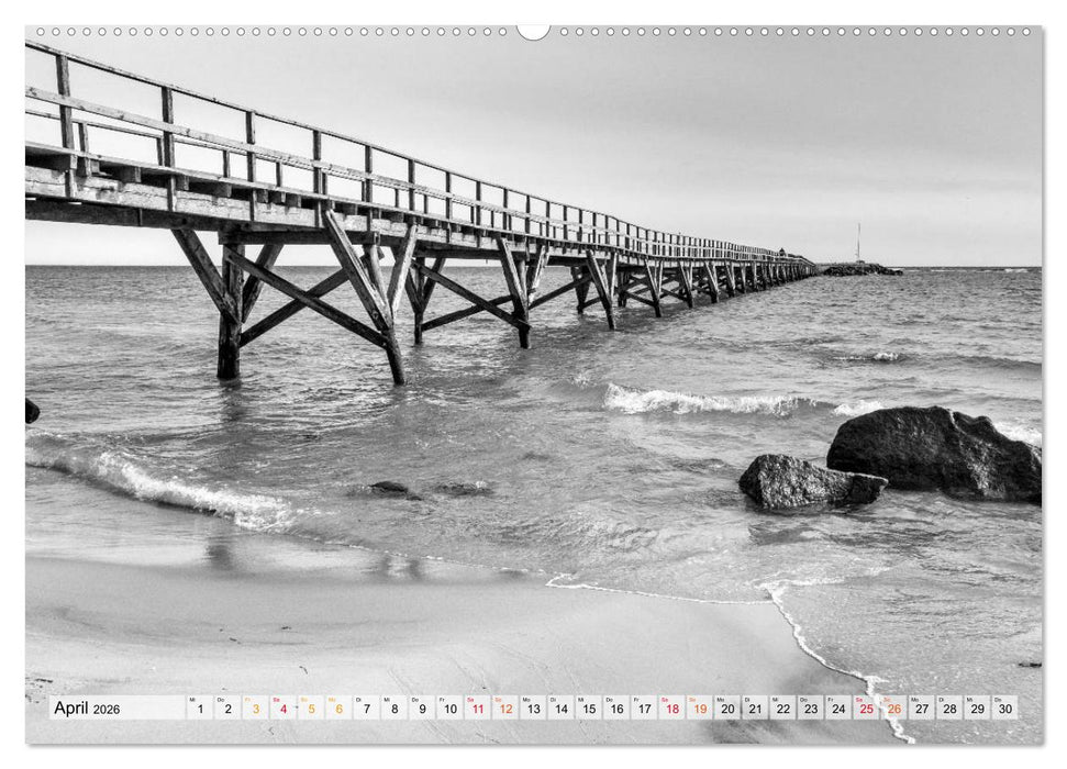 Bornholm black & white (CALVENDO Premium Wandkalender 2026)