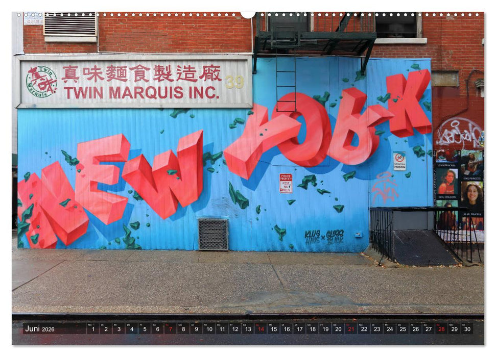 Straßenkunst in New York - Graffiti und Murals (CALVENDO Wandkalender 2026)